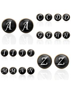 Manchetknopen - Letters Initialen Letter U Koper Zwart