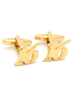 A8-1001 Manchetknopen - Cijfer Nummer Zestien 16 Goudkleurig 1.jpg