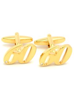 A8-1008 Manchetknopen - Cijfer Nummer Zestig 60 Goudkleurig 1.jpg