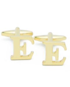 A9-1005 Manchetknopen - Letters Initialen Letter E Goudkleurig 1.jpg