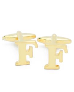 A9-1006 Manchetknopen - Letters Initialen Letter F Goudkleurig 1.jpg