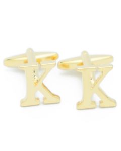 A9-1011 Manchetknopen - Letters Initialen Letter K Goudkleurig 1.jpg