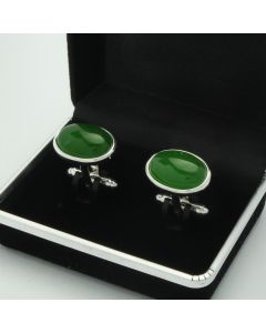 E1-1017 Manchetknopen - Edelsteen Ovaal Jade 1.jpg