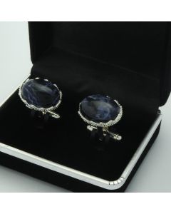 E2-1002 Manchetknopen - Edelsteen Ovaal Sodaliet Kartelrand 1.jpg