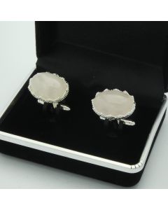 E2-1006 Manchetknopen - Edelsteen Ovaal Rozenkwarts Kartelrand 1.jpg