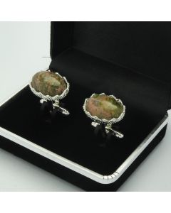 E2-1010 Manchetknopen - Edelsteen Ovaal Unakiet Kartelrand 1.jpg