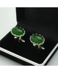 E2-1017 Manchetknopen - Edelsteen Ovaal Jade Kartelrand 1.jpg