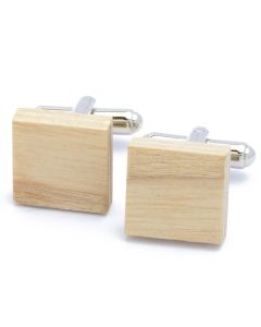 KC-1076 Manchetknopen - Vierkant Lichtbruin Hout 1.jpg