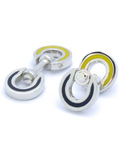 KC-1102 Manchetknopen - Blauw en Geel met Scharnier Systeem 1.jpg