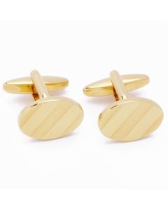 KG-1013 Manchetknopen - Goud Ovaal met Diagonaal Effect 1.jpg