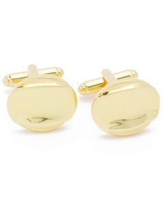 KG-1016 Manchetknopen - Goud Effen Ovaal met Effect Boven Onder 1.jpg