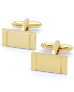 KG-1018 Manchetknopen - Goud Rechthoekig met Verticale Lijnen 1.jpg