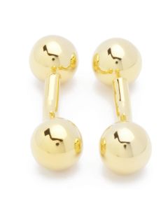 KG-1019 Manchetknopen - Gouden Bol Bal Twee Bollen 1.jpg