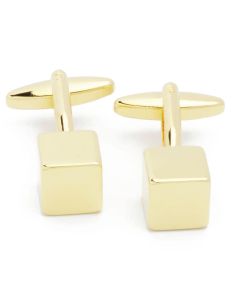 KG-1027 Manchetknopen - Kubus Vierkant Goud 1.jpg