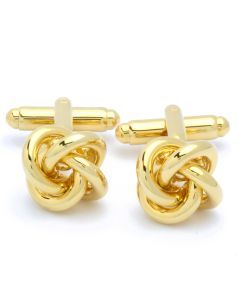 KG-1062 Manchetknopen - Goudkleurige Knoop met Dikke Banen 1.jpg