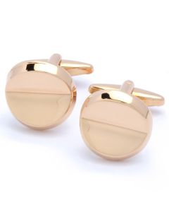 KG-1079 Manchetknopen - Rose Goud Rond met Inkeping 1.jpg