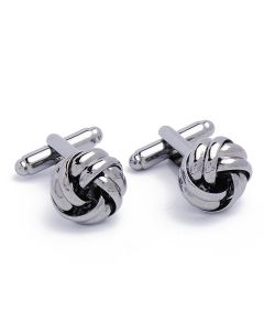 KS-1015 Manchetknopen - Knoop Metaal Donker Zilver 1.jpg