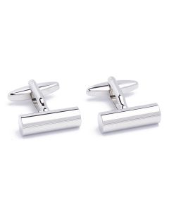 KS-1020 Manchetknopen - Cilinder Glad Zilverkleurig Strak 1.jpg