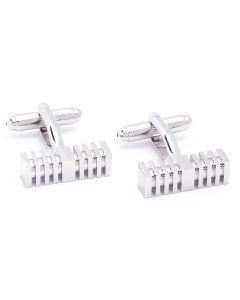 KS-1026 Manchetknopen - Design Balk Blok Groeven Zilver 1.jpg