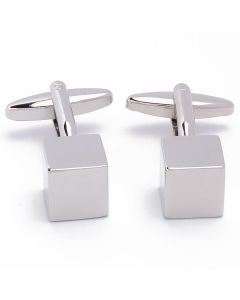 KS-1038 Manchetknopen - Kubus Vierkant Zilver 1.jpg