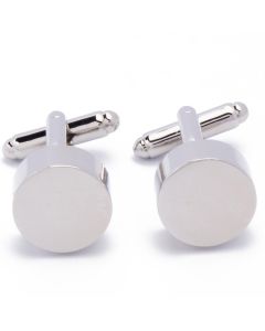 KS-1045 Manchetknopen - Rond Egaal Breed Zilverkleurig 1.jpg