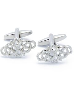 KS-1075 Manchetknopen - Ovaal Patroon met Zilverkleurige Banen 1.jpg