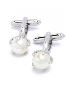 KS-1091 Manchetknopen - Parel in Zilveren Houder 1.jpg