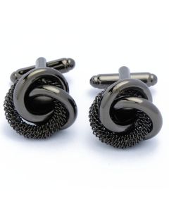 KZ-1052 Manchetknopen - Klassiek 3 Ringen Donker Metaal 1.jpg