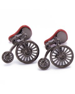 N-1010 Manchetknopen - Eenwieler Fiets Velocipede Metaal en Rood 1.jpg