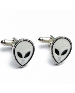 N-1026 Manchetknopen - Alien Wit met Zwarte Ogen 1.jpg