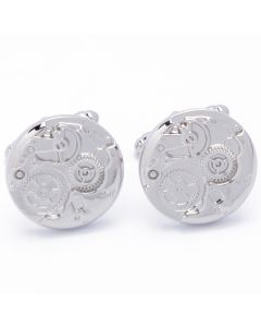 N-1050 Manchetknopen - Horloge Binnenwerk Zilverkleurig 1.jpg