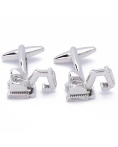 N-1051 Manchetknopen - Graafmachine Excavator Zilver 1.jpg