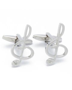 N-1074 Manchetknopen - Muzieksleutel G-sleutel Zilverkleur 1.jpg