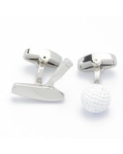 N-1108 Manchetknopen - Golfbal Wit en Golfclub 1.jpg