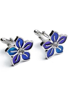 N-1132 Manchetknopen - Bloem Paars en Blauw 1.jpg