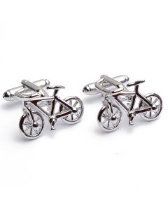 N-1163 Manchetknopen - Fiets Stadsfiets Zilverkleurig 1.jpg