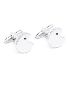 N-1223 Manchetknopen - Pacman Pacmans Computerspel Zilverkleurig 1.jpg