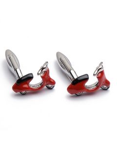 N-1236 Manchetknopen - Vespa Italiaanse Scooter Rood 1.jpg