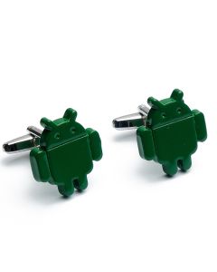 N-1270 Manchetknopen - Andriod Mannetje Poppetje Groen 1.jpg