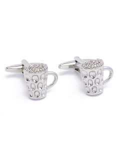 N-1305 Manchetknopen - Bierglas Bierpul Bier Zilver 1.jpg