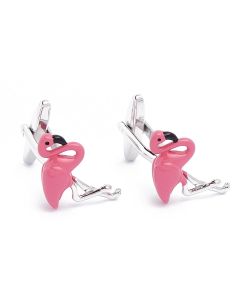 N-1317 Manchetknopen - Vogel Roze Flamingo 1.jpg