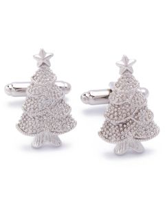 N-1428 Manchetknopen - Kerstboom Versierd Kerst Zilver 1.jpg