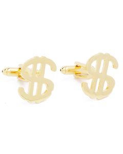 N-1433 Manchetknopen - Dollar Teken Currency USD Goudkleurig 1.jpg