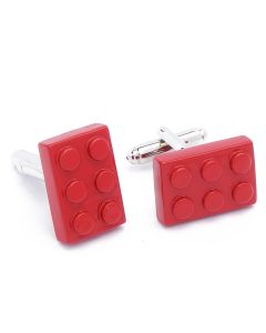 N-1441 Manchetknopen - Lego Blokje Rechthoekig Rood 1.jpg