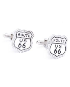 N-1456 Manchetknopen - Route 66 Embleem Bord 1.jpg