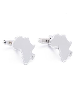 N-1479 Manchetknopen - Afrikaanse Kaart Outline Zilverkleurig 1.jpg
