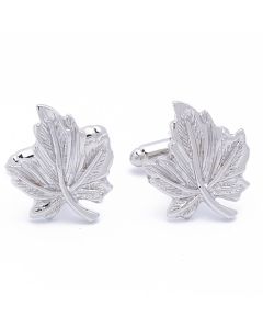 N-1493 Manchetknopen - Blad Eikenblad Bladeren Zilverkleurig 1.jpg