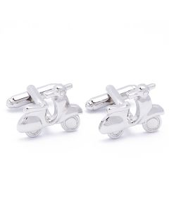 N-1527 Manchetknopen - Vespa Italiaanse Scooter Zilver 1.jpg