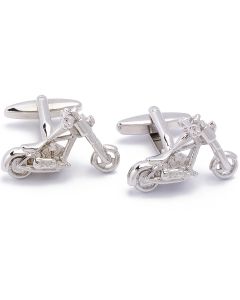 N-1625 Manchetknopen - Motorfiets Chopper Zilver 1.jpg