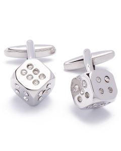 N-1645 Manchetknopen - Dobbelstenen Bling Dobbelen Spelen 1.jpg